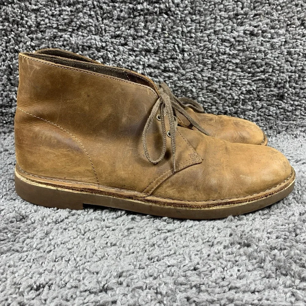Clarks Buchacre II Brown Leather 2-Eye Chukka Boots shoes Men's 13